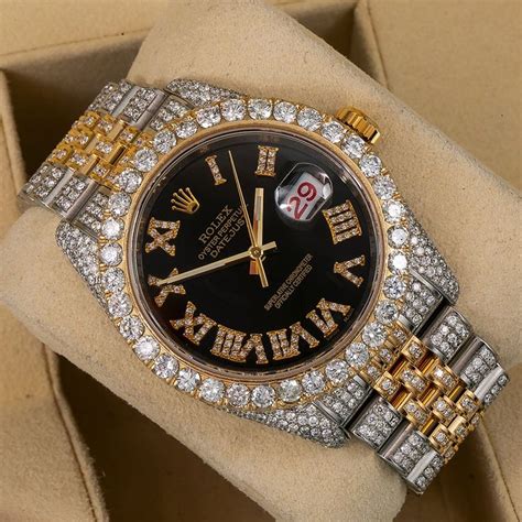 black diamond rolex watch